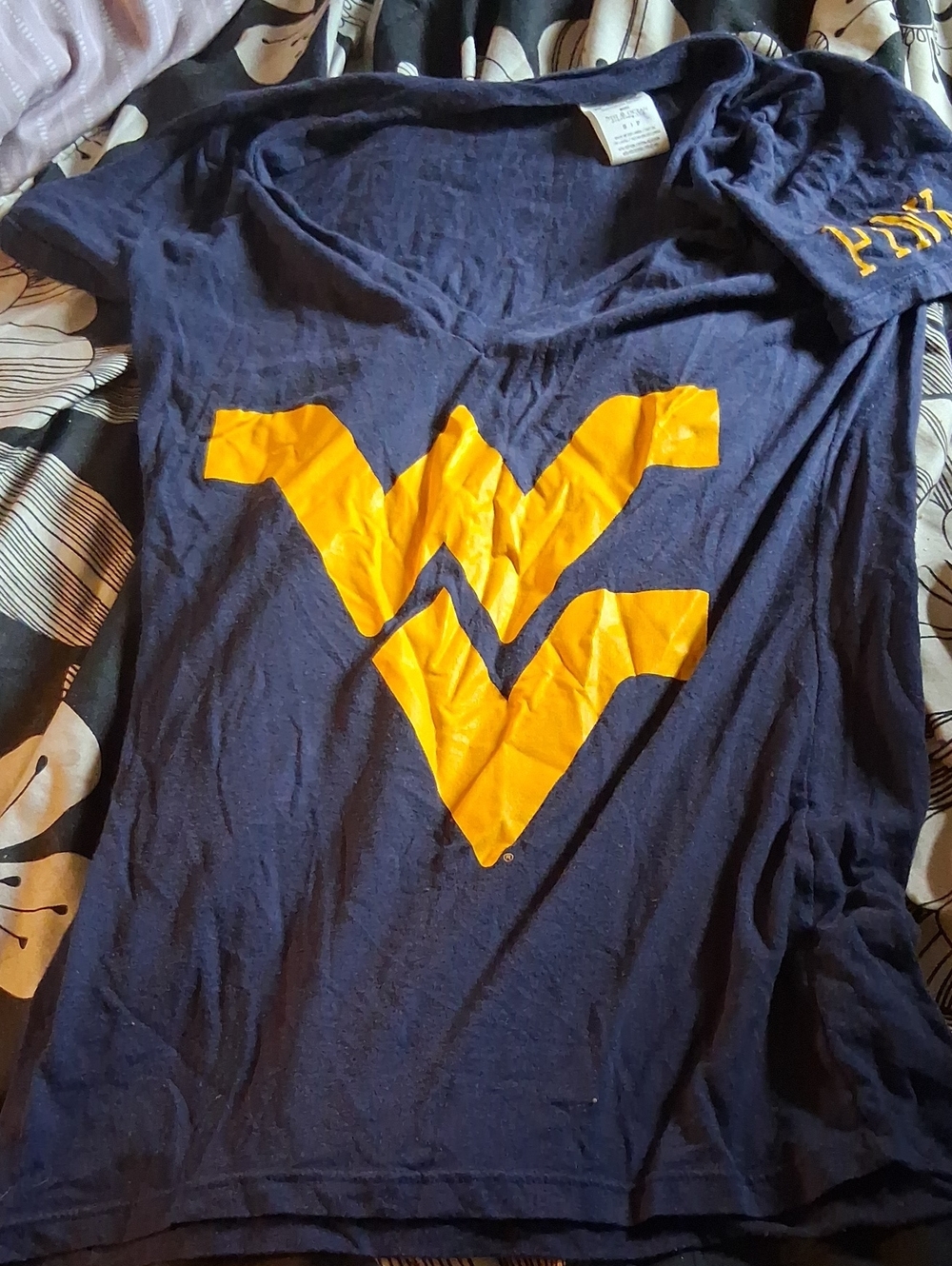 PINK Victoria's Secret Navy Tee with Gold Logo